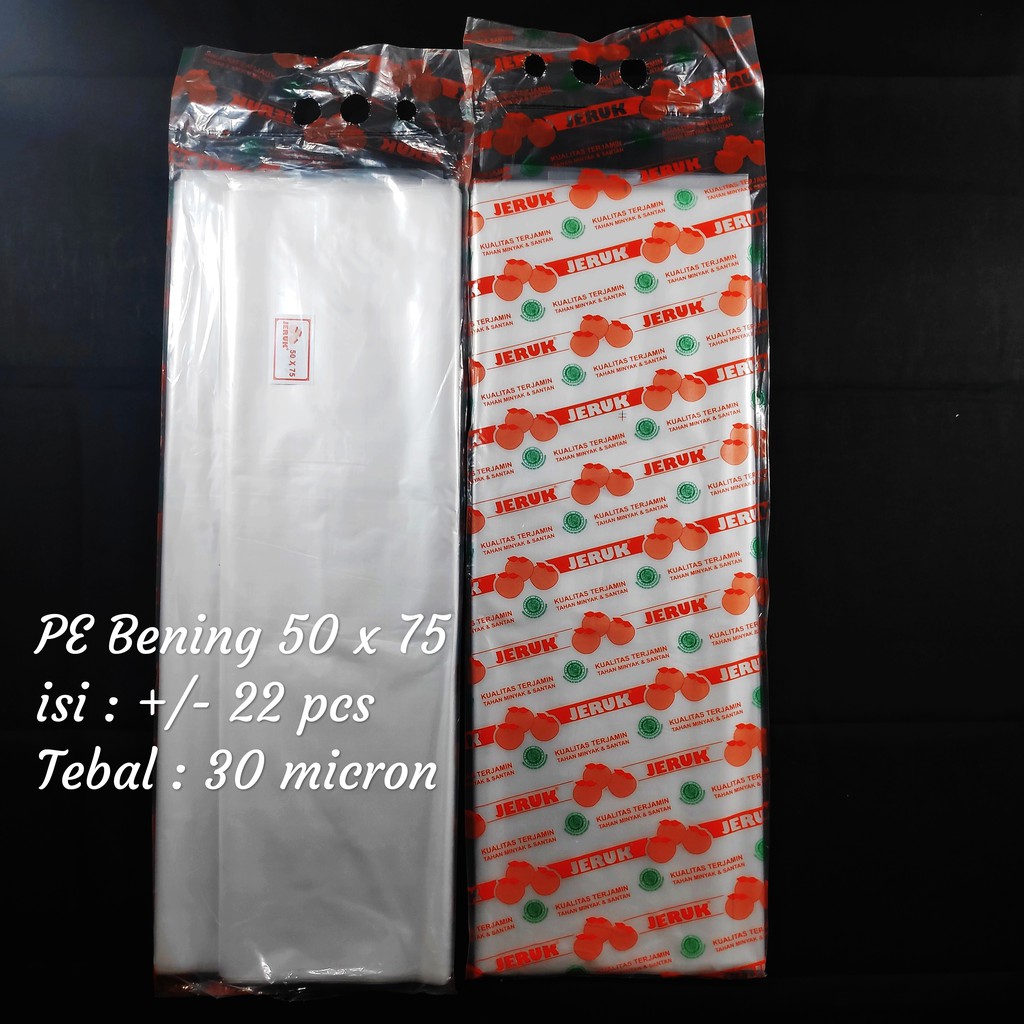 Kantong Plastik PE Bening uk 35x50 - 40x60 - 50x75 - 60x100 , Plastik Ikan, Plastik Sayur