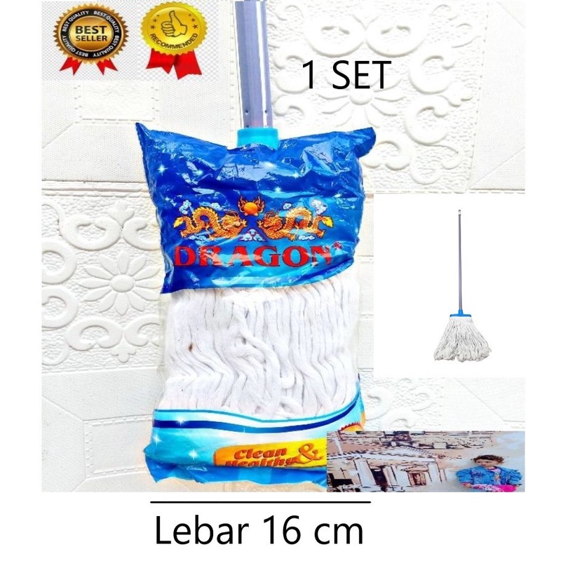 paling murah pel lantai besar dragon / kain pelan jumbo dragon ukuran 20 / 16cm BESERTA GAGANG