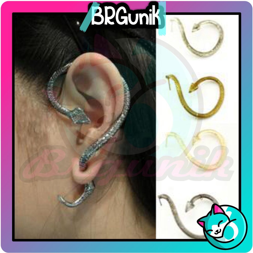 BRGUNIK Anting 1 Pasang Anting Gantung Model Ular Gaya Retro untuk Wanita Import A051