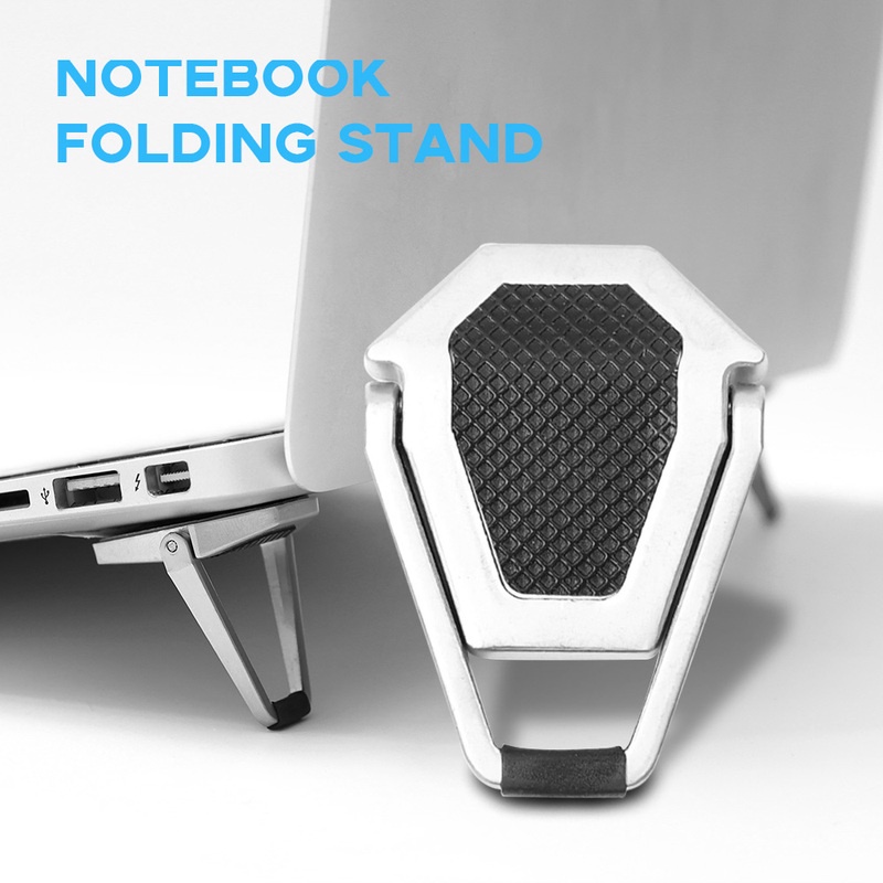 2Pcs/Set Mini Self-adhesive Fold Laptop Stand / Universal Portable Invisible Heat Dissipation Silica Gel Laptop Holder