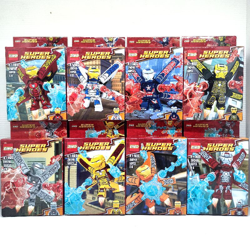 mainan brick robot ironman zm249 super heroes brick edukasi anak keterampilan motorik asah otak