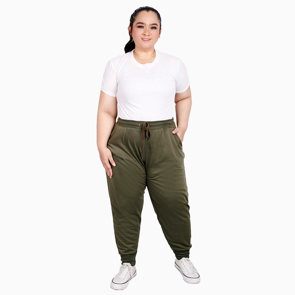 Celana Panjang Jogger Training Wanita dewasa BIG SIZE Polos - XSHOP Felice jumbo
