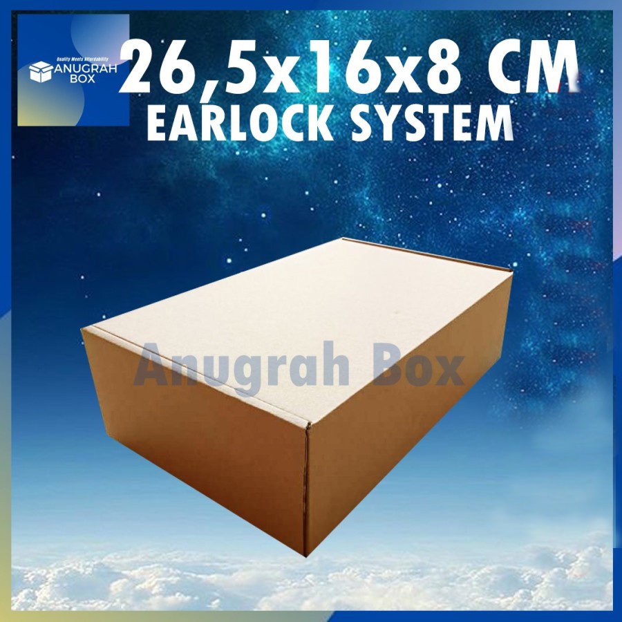 

Kardus Dus uk 26,5x16x8 cm ( ECER ) Die Cut Box Kotak Packing Aksesoris Baju Kue EARLOCK FULL