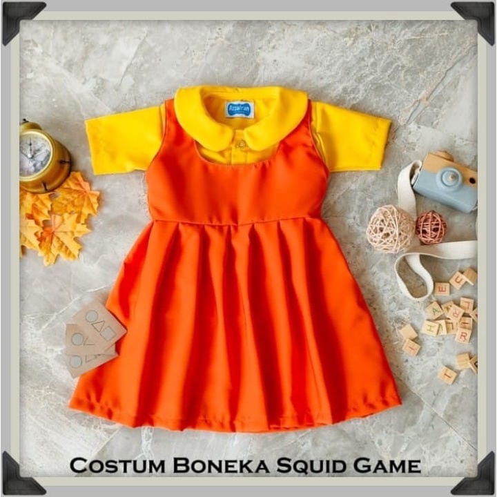 Baju Squid Game | Baju Anak Perempuan | Kostum Pentas Anak