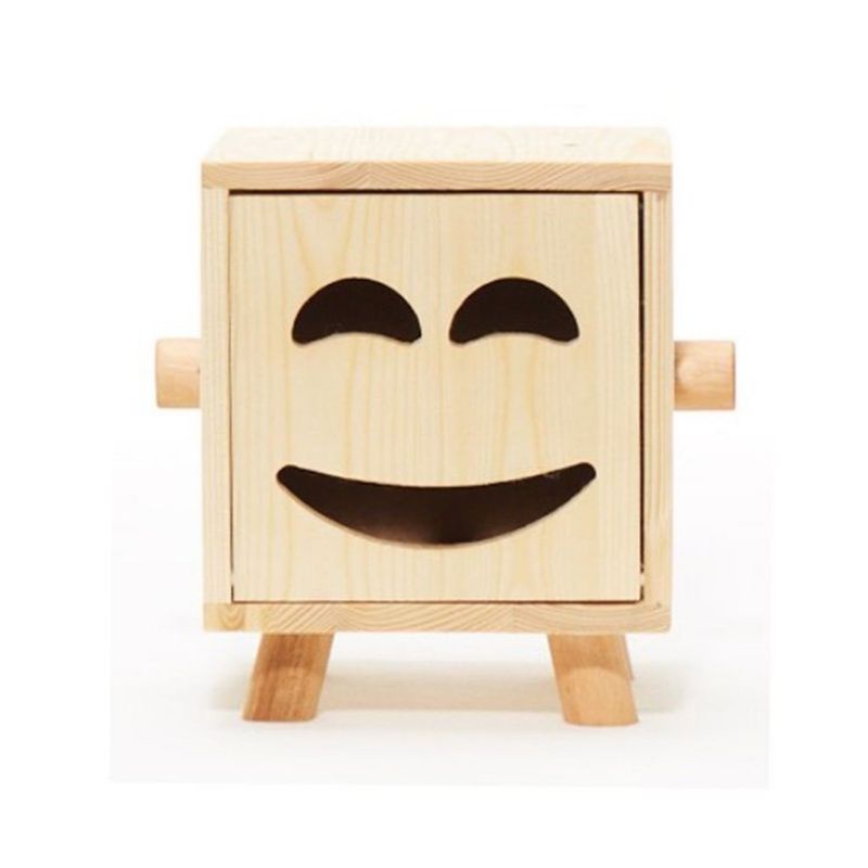 READY STOK) wooden smiley face tissue box/ kotak tempat tissue (KYU 001)