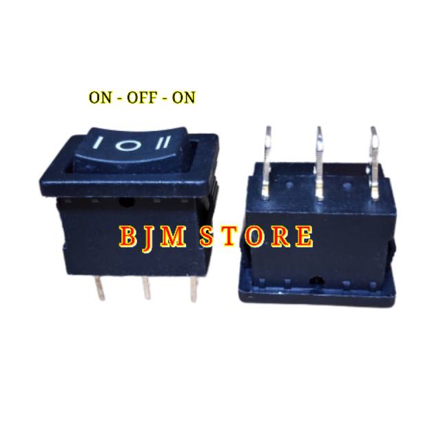 Saklar Switch ON-OFF-ON 3Pin - Switch Hitam on off on 3 Kaki