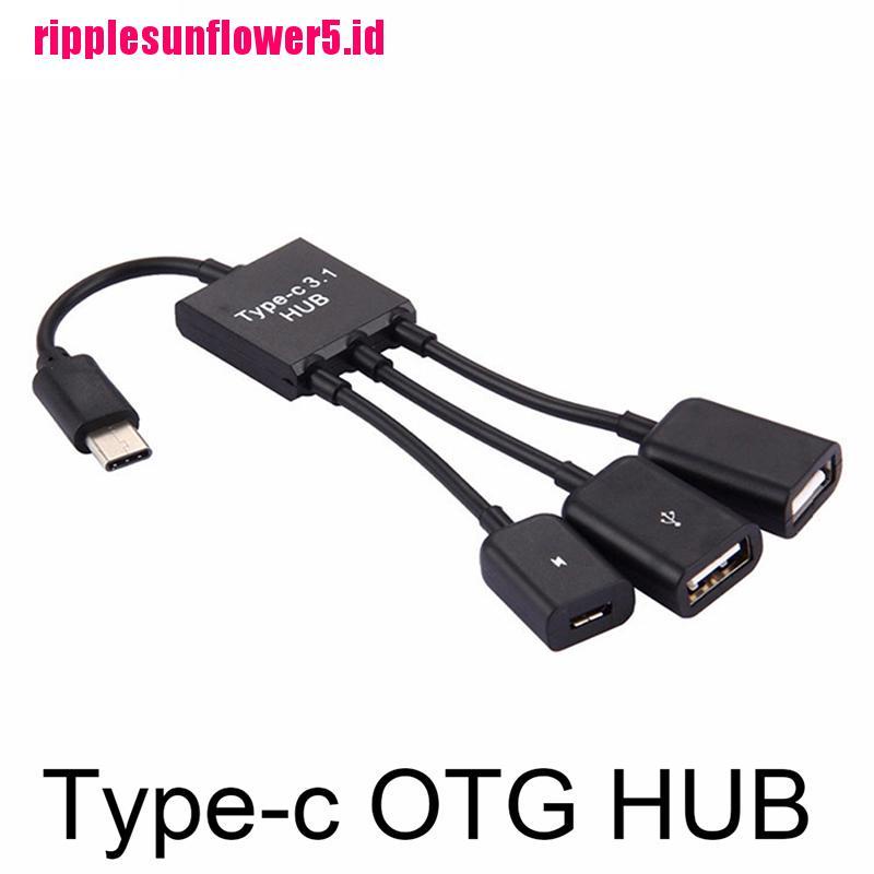 3 in 1 Adaptor Konverter USB-c 3.1 Male Ke USB 2.0 OTG