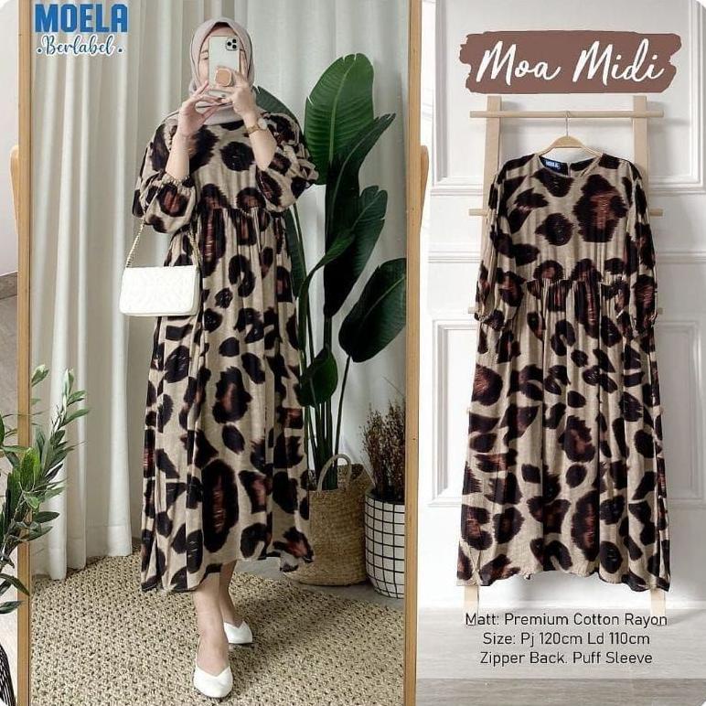[Cod] Sanso - Siera- Moa - Rosie - Bine - Sinmi - Garin - Isabel Midi Dress Katun Rayon Jumbo Ld 105