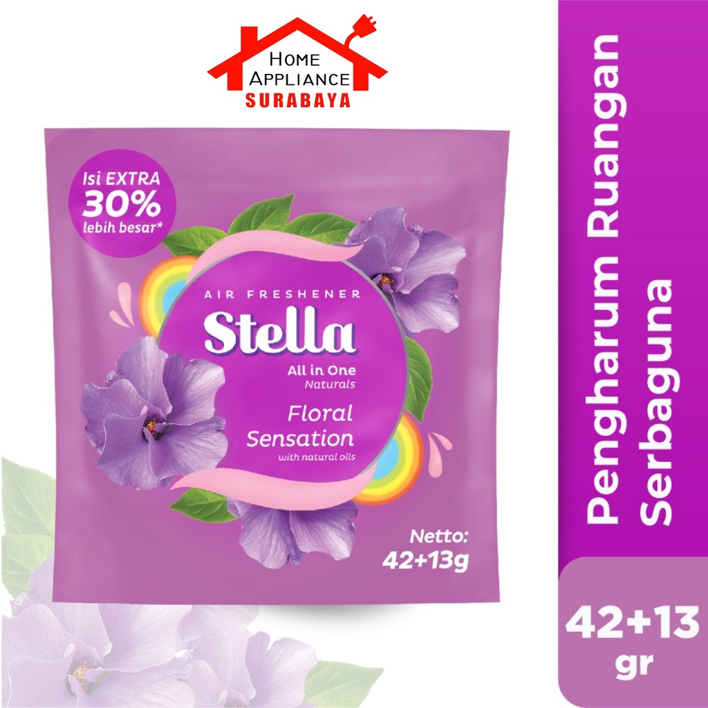 Stella Air Freshener ALL IN ONE ( AIO ) Pengharum Ruangan / Mobil 42+13Gr ( 55gr ) All Variant