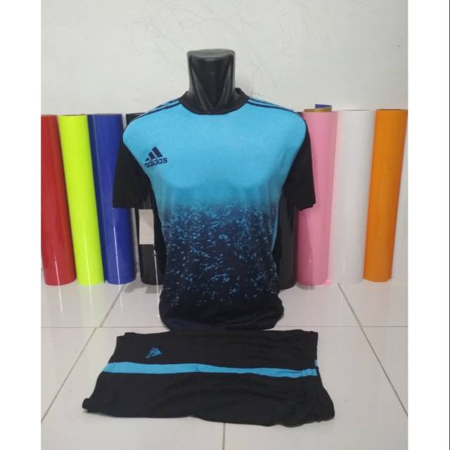 [PRINTING] SIZE XL ADIDAS BIRU MUDA KOSTUM FUTSAL JERSEY KAOS BAJU BOLA SETELAN STELAN 26sport