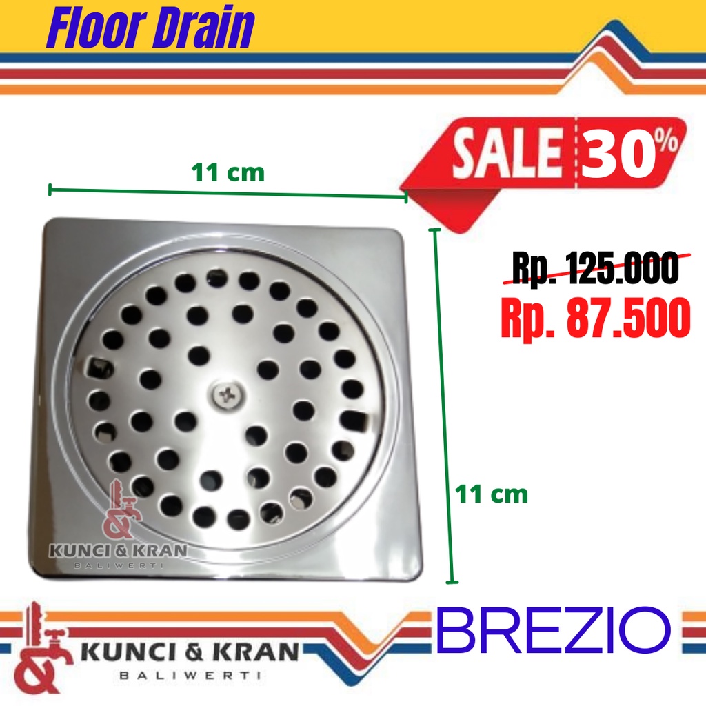 Floor Drain BREZIO FDBZ1503 CHR Saringan Got Afur Lantai Kamar Mandi