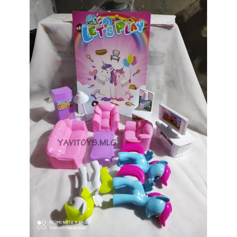 FI557 ICE CREAM PLUS BEAUTY / MAINAN ES KRIM SET SOFA PLUS TIGA KUDA PONI