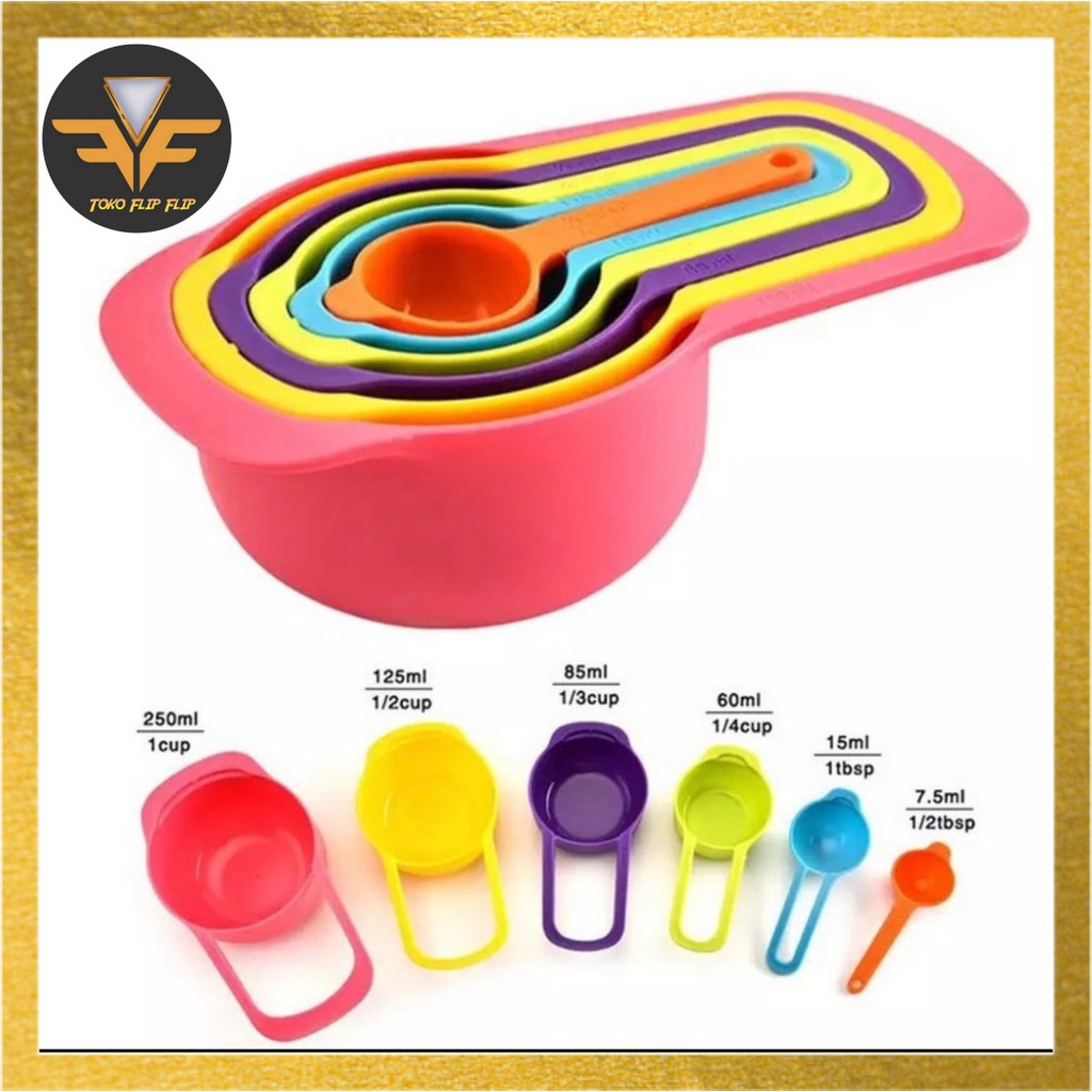 Sendok Takar Set 6 in 1 / Measure Ukur Air Bumbu Measuring Spoon Sendok Ukur / Takaran Sendok Dapur