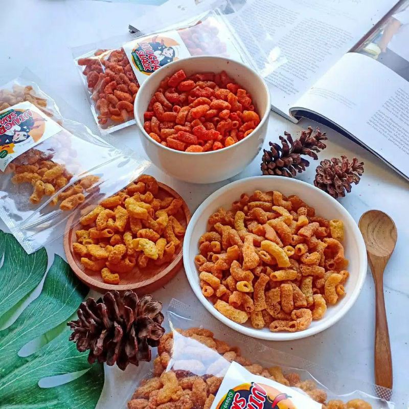 

macaroni renyah / cemilan murah / jajanan murah / cemilan enak/ pedas