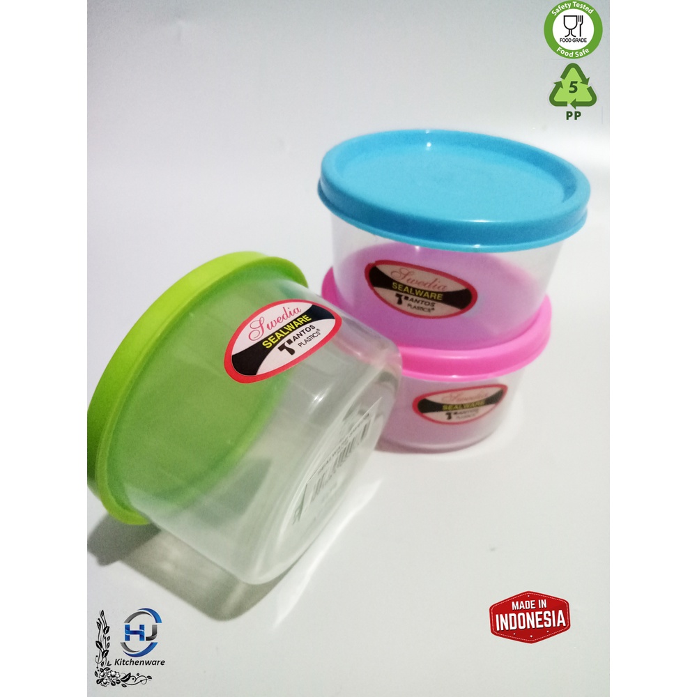 Toples Plastik Bulat 100ml Swedia Tantos / Toples Kecil / Tempat Sambal / Bumbu / Garam / Tantos / M