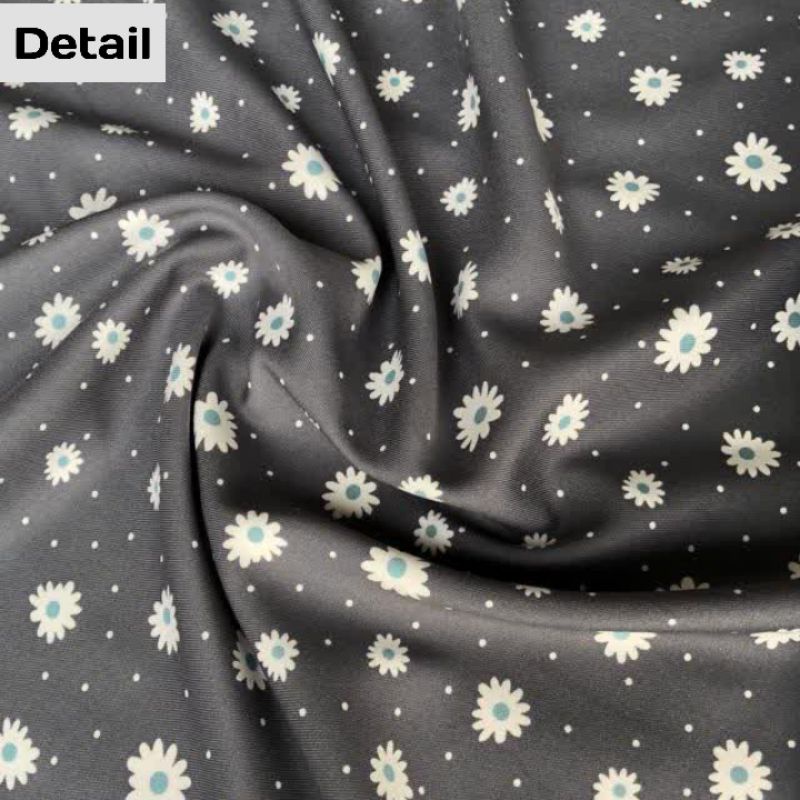 Kain Shakila Motif Polkadot Daun in the moon Bunga Little Sun  harga setengah meter