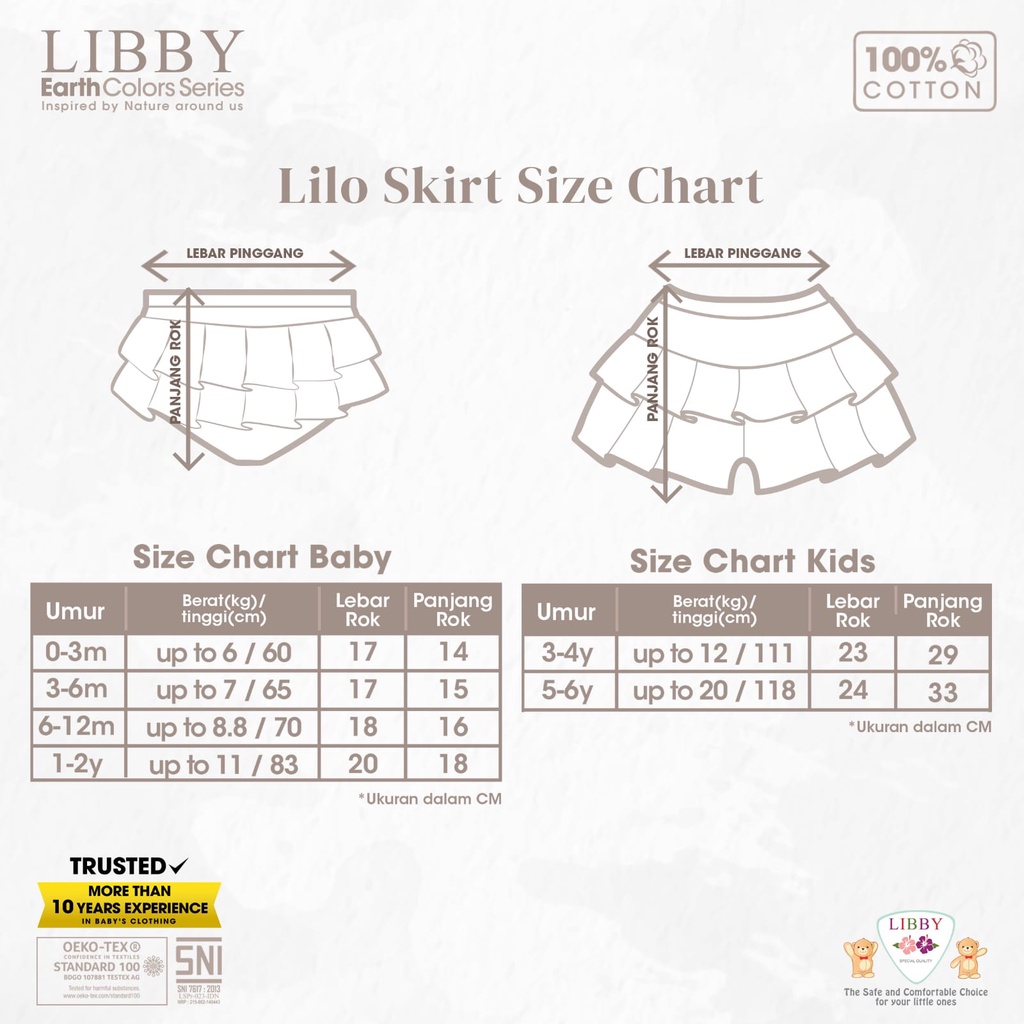 Libby Lilo Skirt - Rok Ruffle/Bawahan Anak Perempuan 1 Pcs