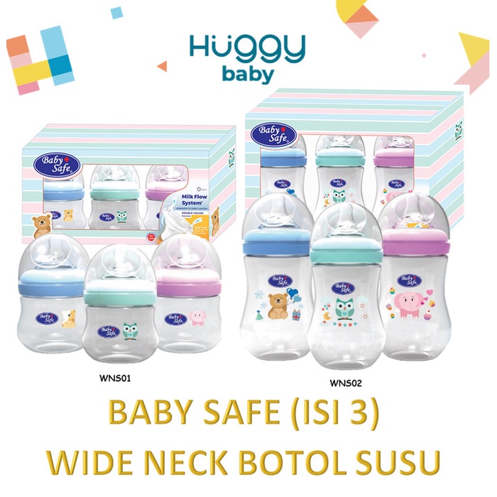 

Baby Safe WNS001 WNS002 125ml 250ml Wide Neck Bottle | Botol Susu Anak - WNS001 125ML