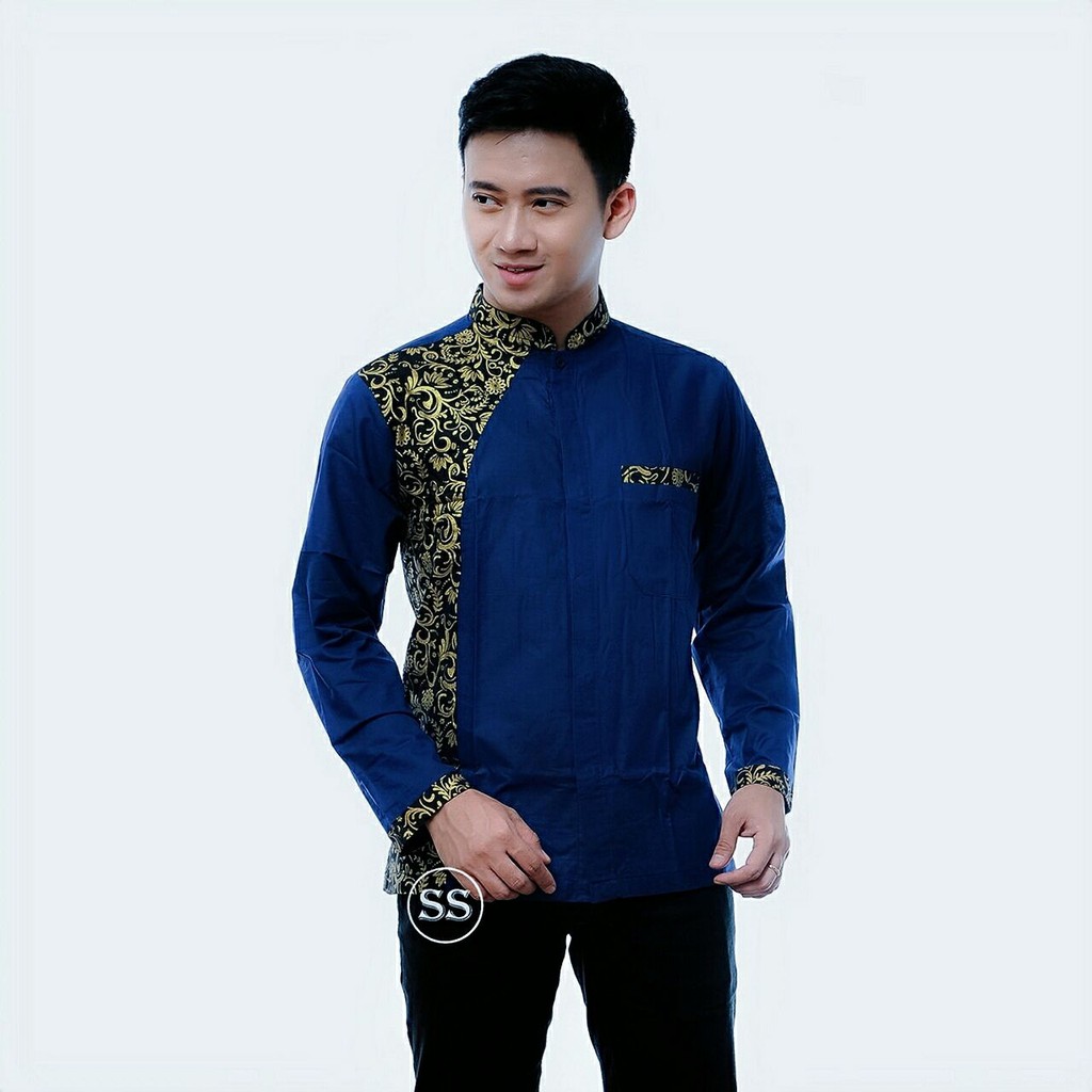 Baju koko bordir lengan panjang modern/Koko batik lengan panjang/Baju koko pekalongan/Batik wulan