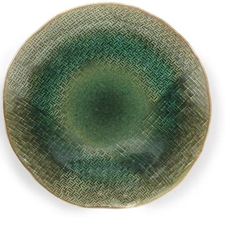FC8 Artisan Ceramic Green Crackle Dinner Plate Piring FC8 Artisan Ceramic Green Crackle Dinner Plate Piring