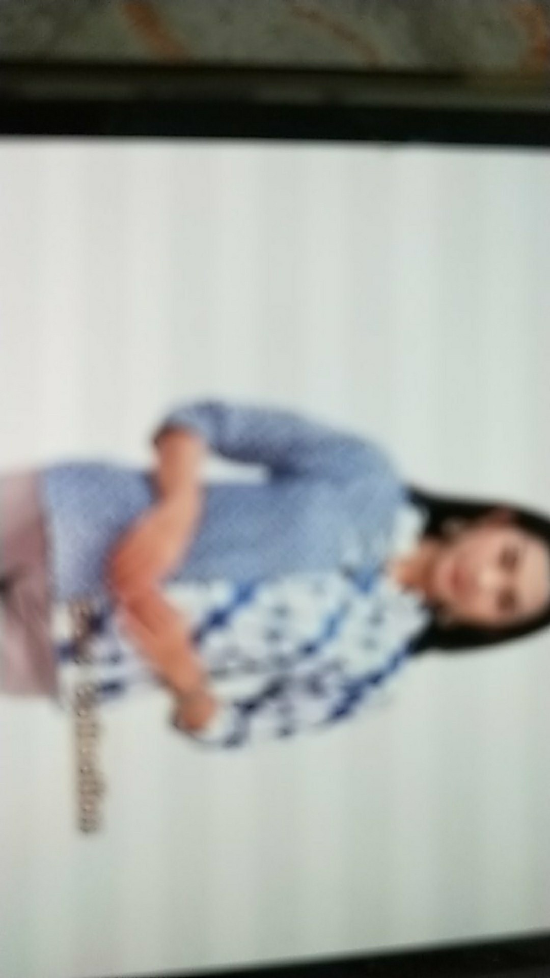 Blouse Batik Wanita Atasan Kombinasi Parang Biru Berkerah Shanghai