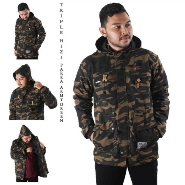 "OGISHOPID_  JAKET PARKA PRIA - PARKA KANVAS - JAKET PARKA ARMY - PARKA CAMO LORENG ARMY