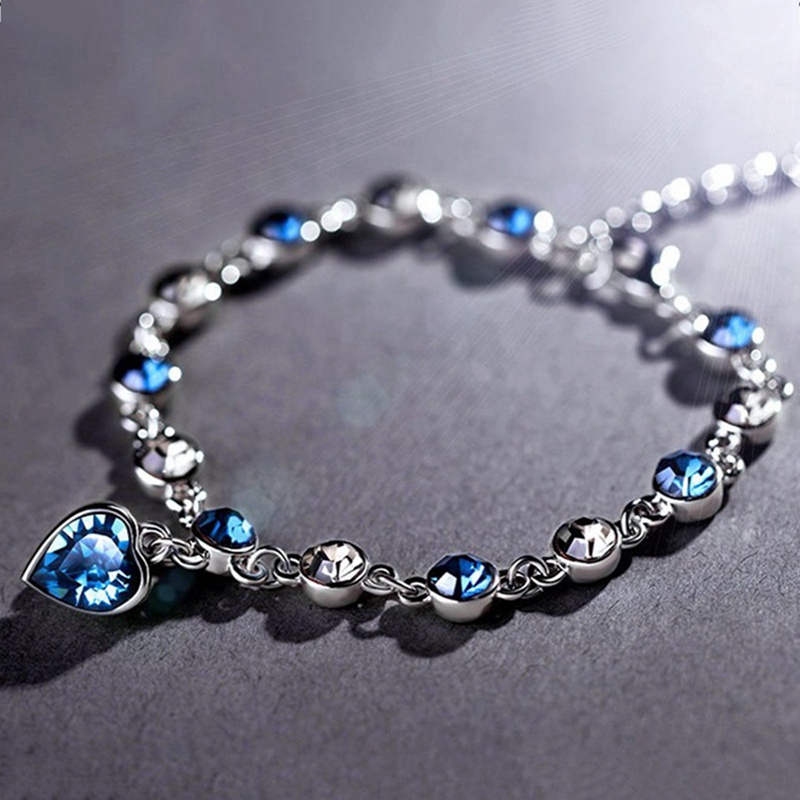 Korean Fashion Austrian Crystal Bracelet Heart Of The Heart Of The Heart