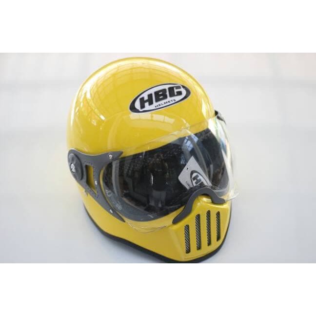 Terlaris Cakil Visor Kuning Retro Full Face Helmet