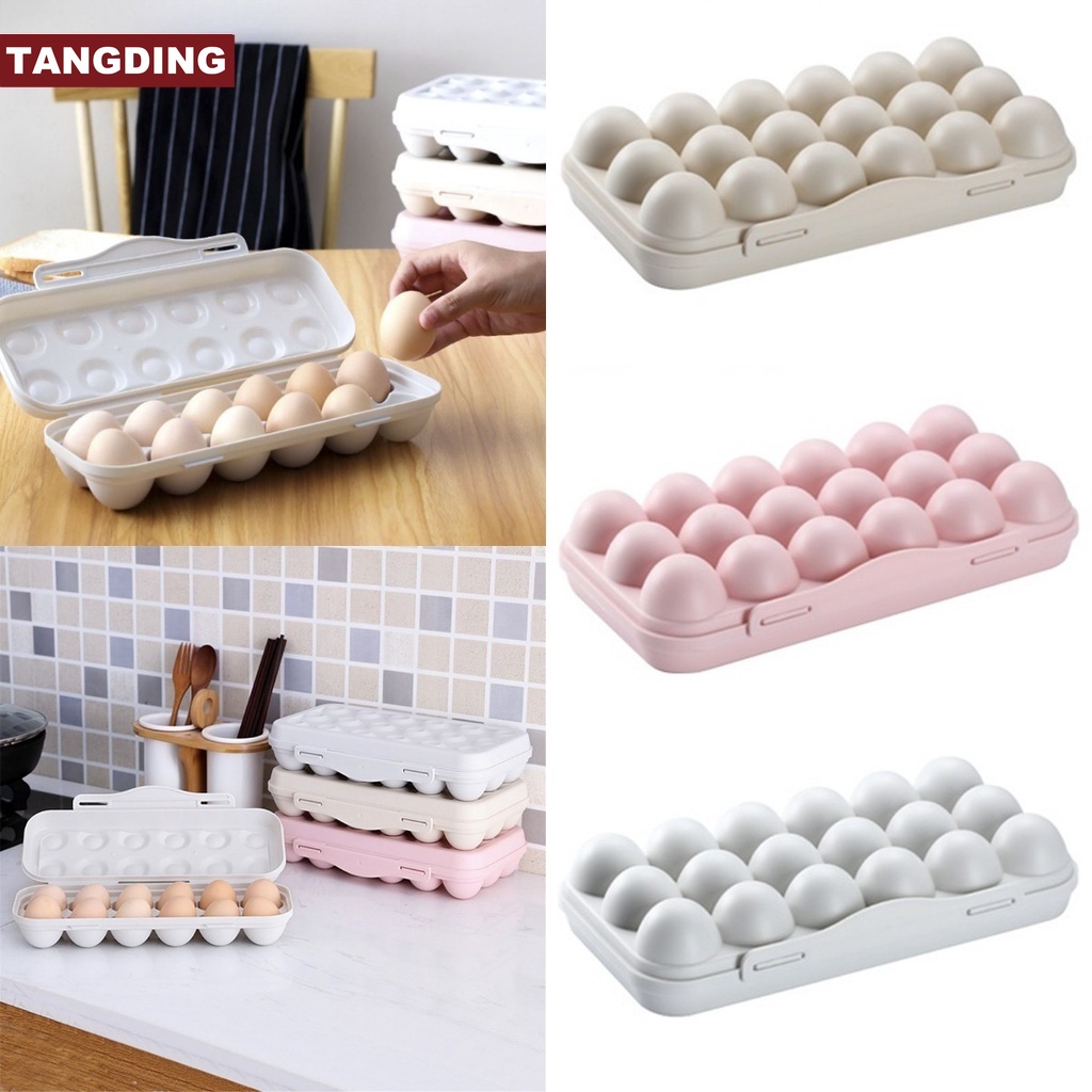 【COD Tangding】Egg Tray Holder Storage Box Refrigerator Crisper Container Home Storage Organization Case