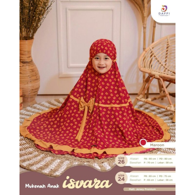 Mukenah isvara by Daffi size 24 Umur 3-4 Tahun