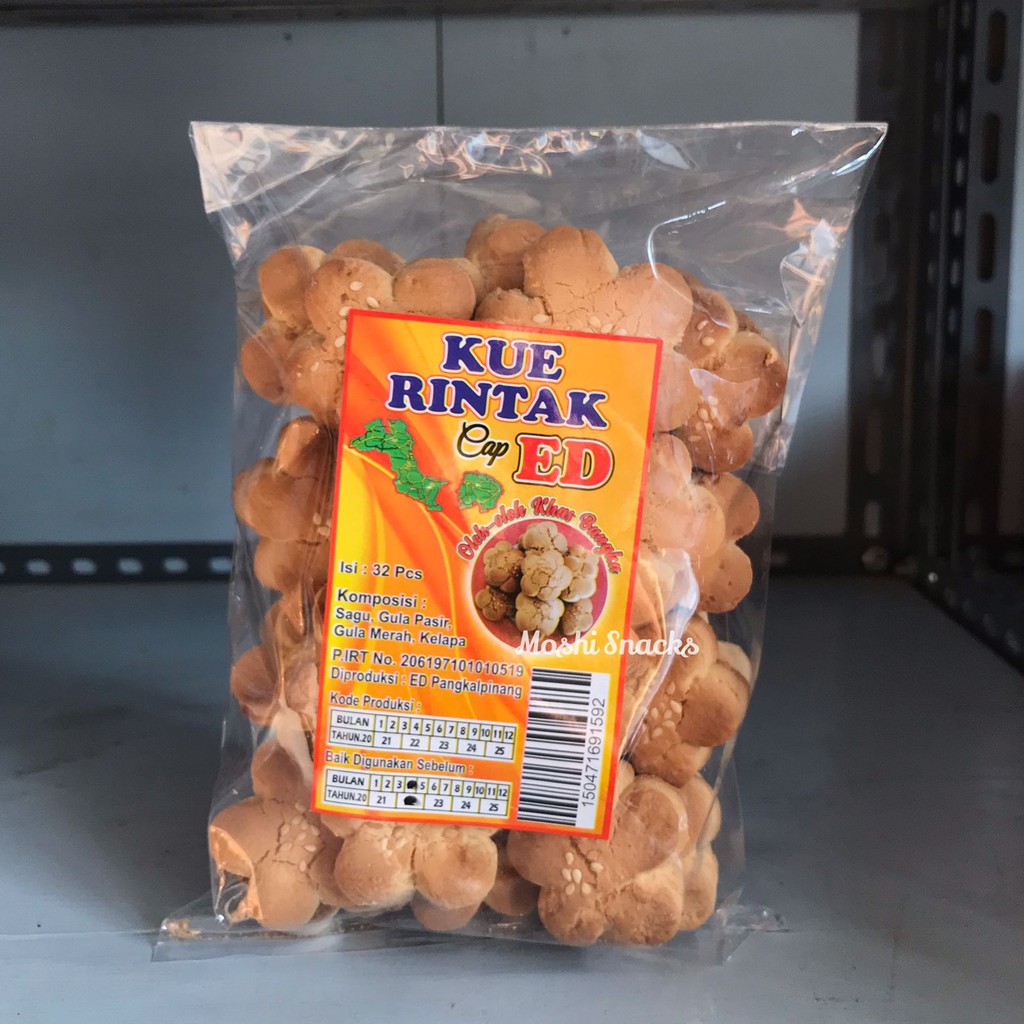 

Kue Rintak Cap ED isi 32 Asli Bangka / Kue Bangkit / Kue Sagu Rentak / Kue Tradisional Bangka