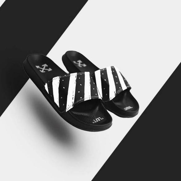 LBC SANDAL PRIA OFF WHITE RIGHT LEFT SANDAL OFF WHITE PREMIUM SANDAL OFF WHITE KEREN✢ (Kirim Langsun