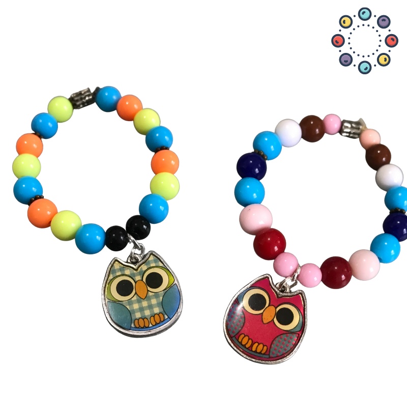Aksesoris Anak Perempuan | Gelang Charm Owl | Kado 4 - 7 tahun