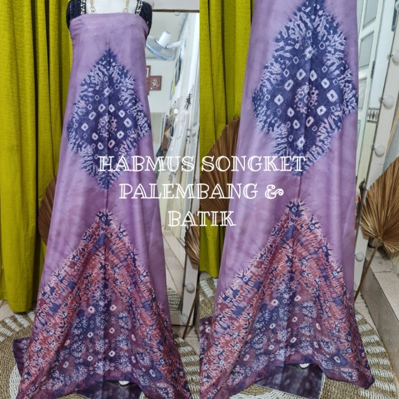 BAHAN /KAIN JUMPUTAN PALEMBANG SUTRA SILK LILAC