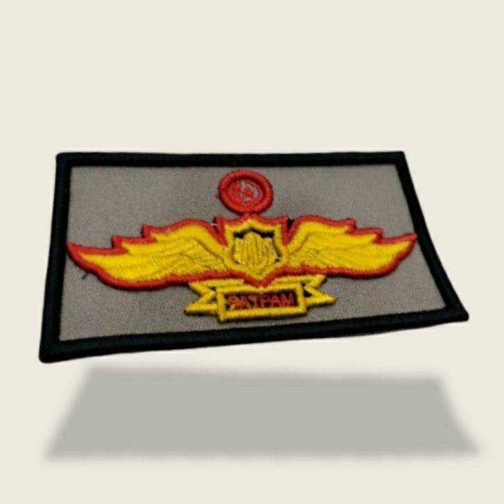 WING SATPAM BORDIR TIMBUL DASAR COKLAT TERBARU ATRIBUT SATPAM EMBLEM BEDGE BADGE BET