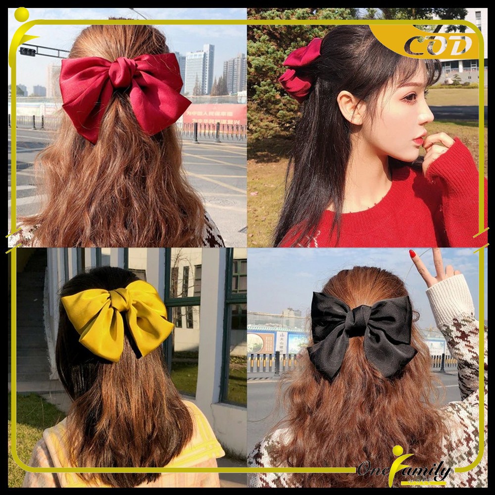 ONE-C160 Ikat Rambut Pita Besar Kuncir Rambut Hairband Aksesoris Wanita Kunciran Rambut Korea Style-7
