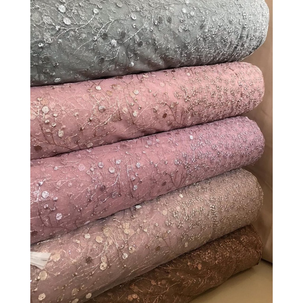 Kain Tulle Akar Bunga Melati Tumpal Spons