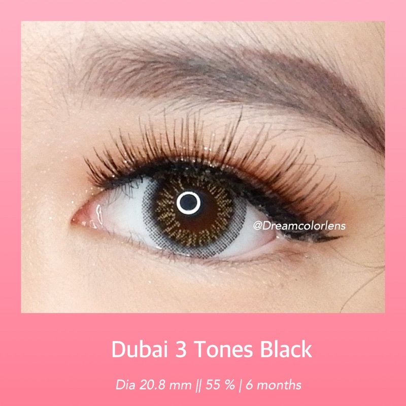 Softlens Dubai 3 Tones Gray / Brown / Black / Blue / Tosca Normal Minus Beda Minus