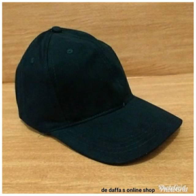 Topi Baseball dewasa polos warna HITAM  pria wanita Casual Sporty - HITAM