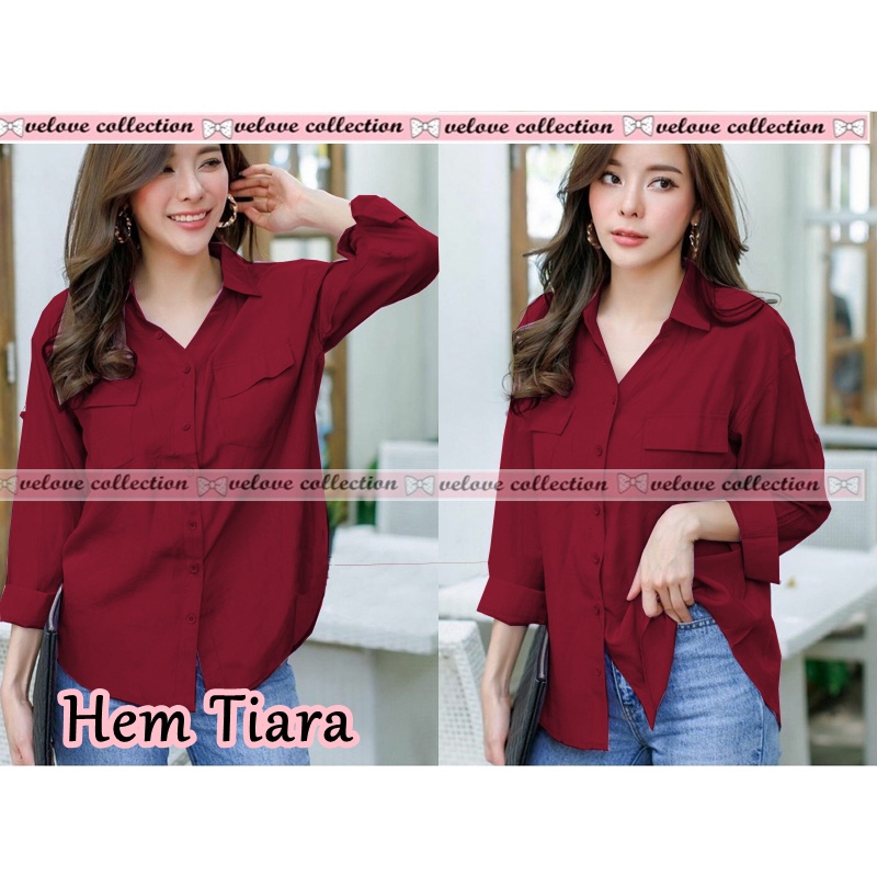 KALANTHA FASHION Yeseo Shirt Hem Wanita Terbaru Kemeja Wanita Bahan Rayon Atasan Wanita Terlaris-6