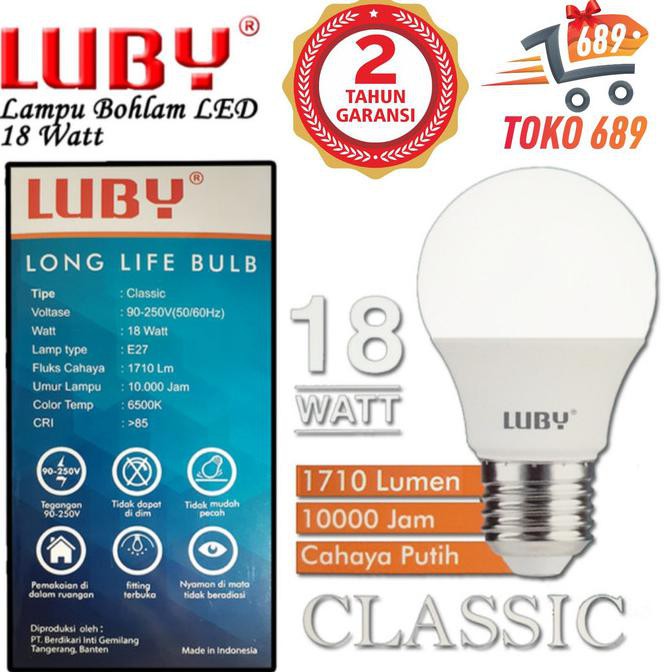 Jualan Lampu Bohlam Led 18 Watt Luby Classic Bagus
