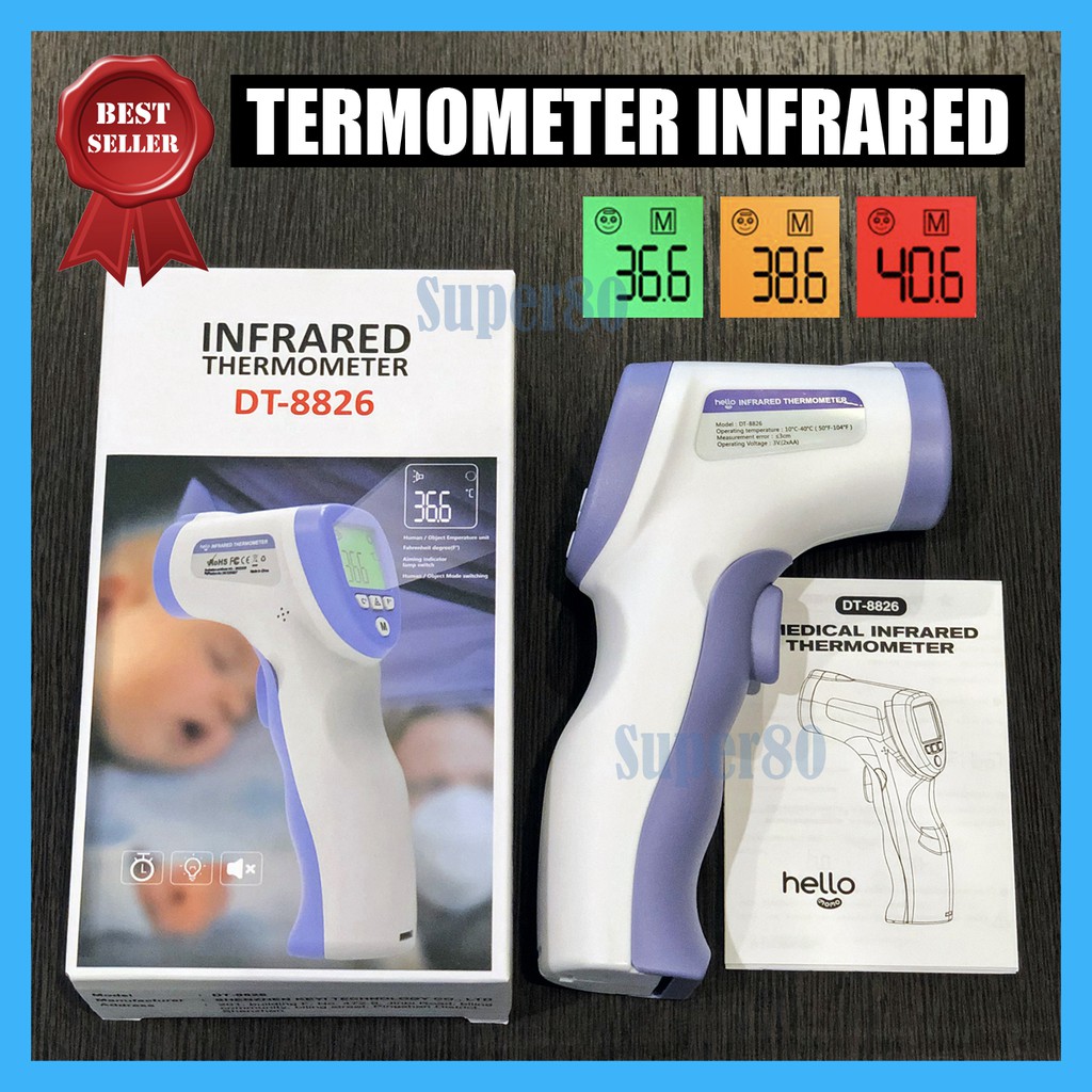 Termometer Infrared Thermometer Digital Suhu Tubuh Non Contact IR Termo Tembak Thermo Gun Aicare