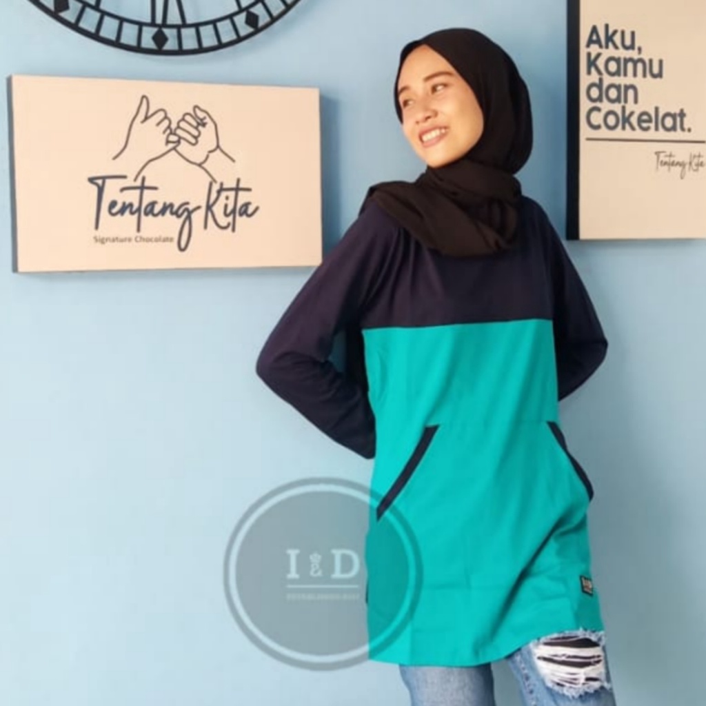 Kaos Baju Wanita TUNIK SAKU Kaos TUNIK JUMBO Pakaian Wanita Termurah Baju muslim Fashion Cewek Kekin