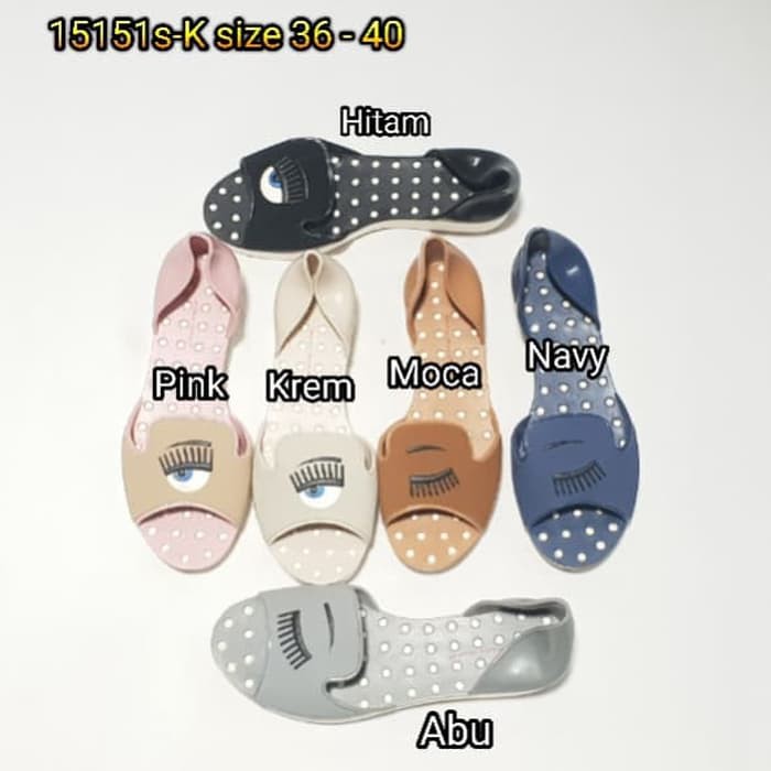 Wedges Wanita Import Y87A5  15151-K Sepatu Wedges Wanita Barabara Sepatu Wanita Jelly Import