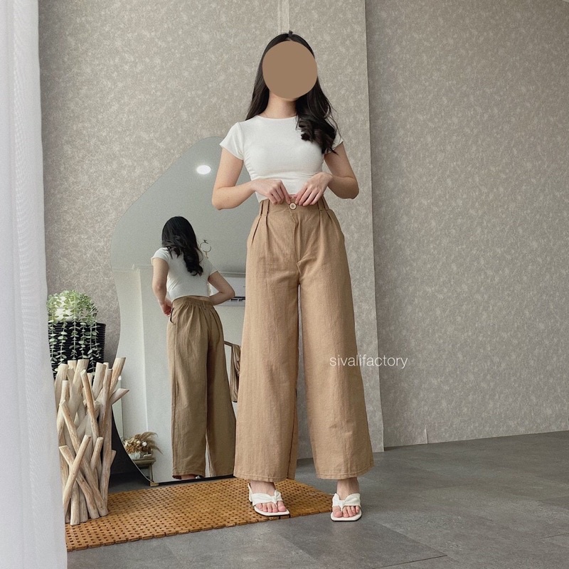 Kulot Linen Highwaist 772 - Cullote Pants | Celana Kulot Wanita