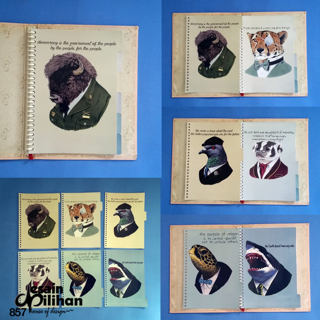 

Pembatas Binder Modern Animal Potrait 2 Ring, 6 Ring, 20 Ring, 26 Ring 1 Set 6 Lembar Glossy Murah