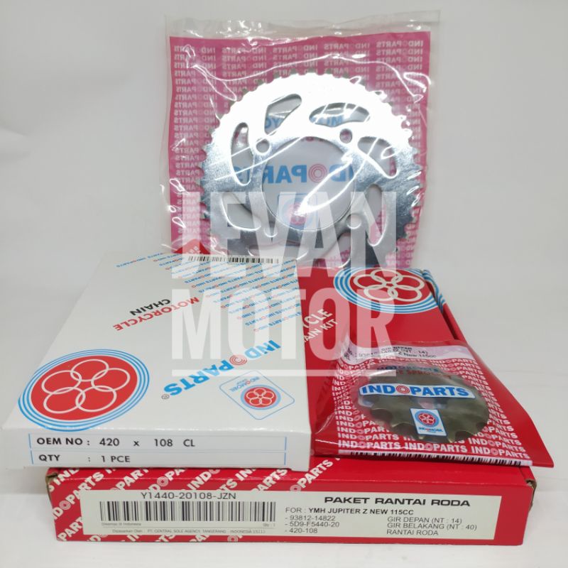 [JEVAN MOTOR] Indoparts Gear Set Jupiter Z New 115cc / Gear Set Jupiter Z 2010 / Y1440-20108-JZN