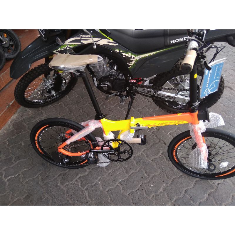 sepeda lipat avand Lancaster 10speed rem hidrolik