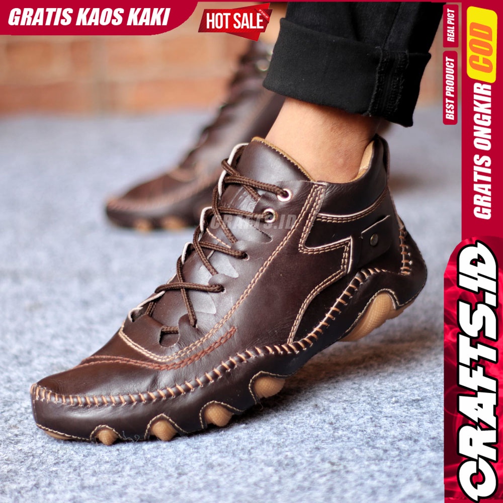 CRAFTS NESTA Sepatu Casual Formal Pantofel Pria Kulit Asli