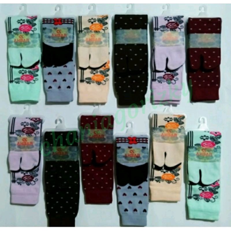 KAOS KAKI JEMPOL WANITA MUSLIMAH BAHAN NILON MOTIF RANDOM UKURAN SEBETIS TERLARIS....